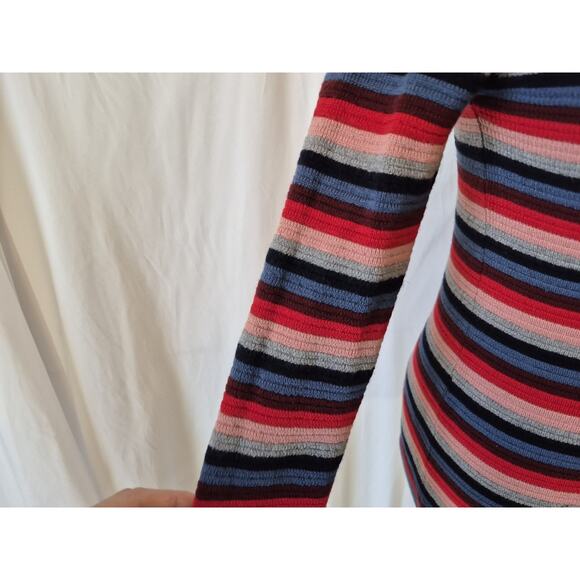 Anthropologie M.i.h. Jeans Merino Wool Blend Striped Moonie Polo Sweater XS - Picture 5 of 9